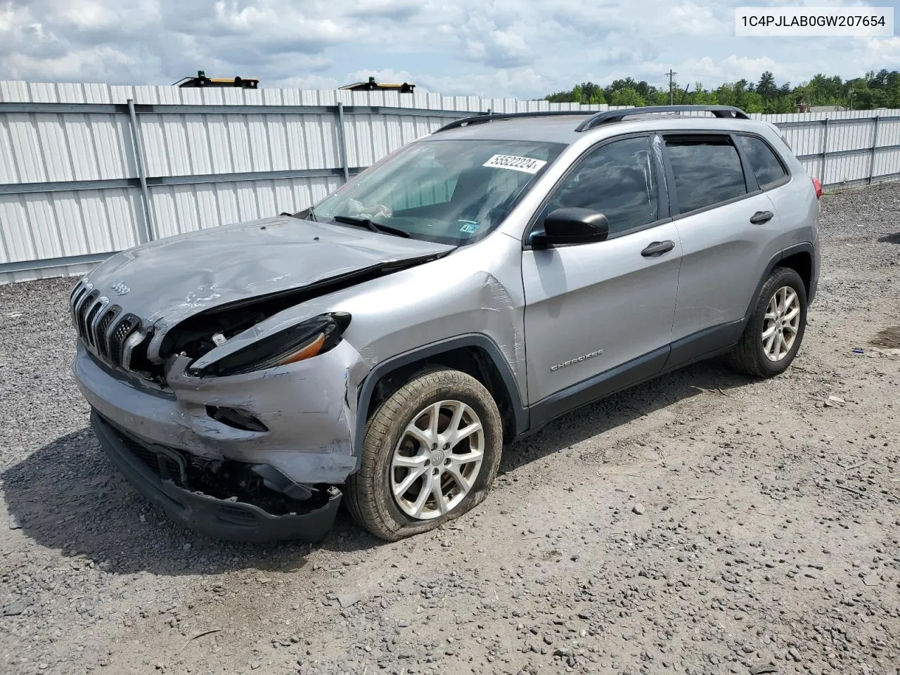 2016 Jeep Cherokee Sport VIN: 1C4PJLAB0GW207654 Lot: 55522224