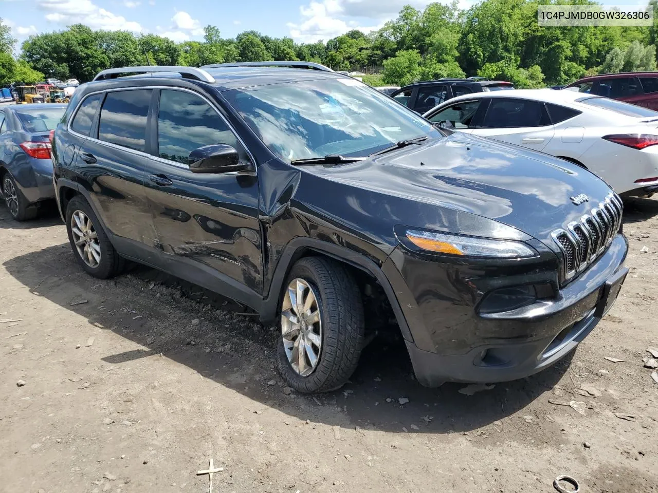 2016 Jeep Cherokee Limited VIN: 1C4PJMDB0GW326306 Lot: 55738004