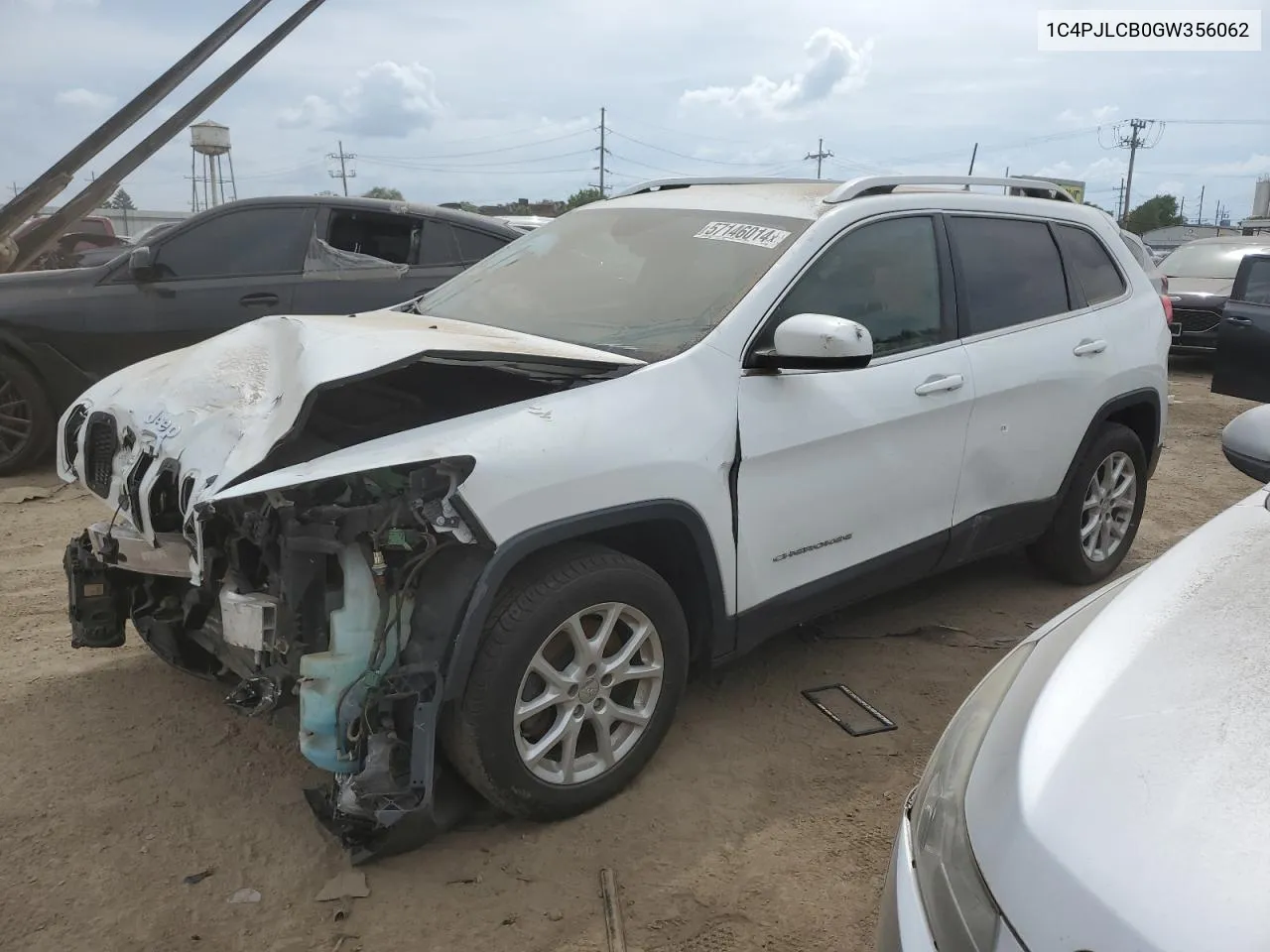 2016 Jeep Cherokee Latitude VIN: 1C4PJLCB0GW356062 Lot: 57146014