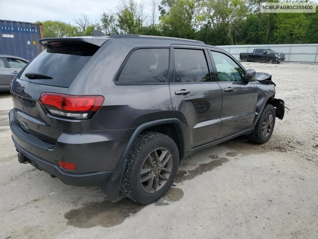 1C4RJFAG8GC355400 2016 Jeep Grand Cherokee Laredo