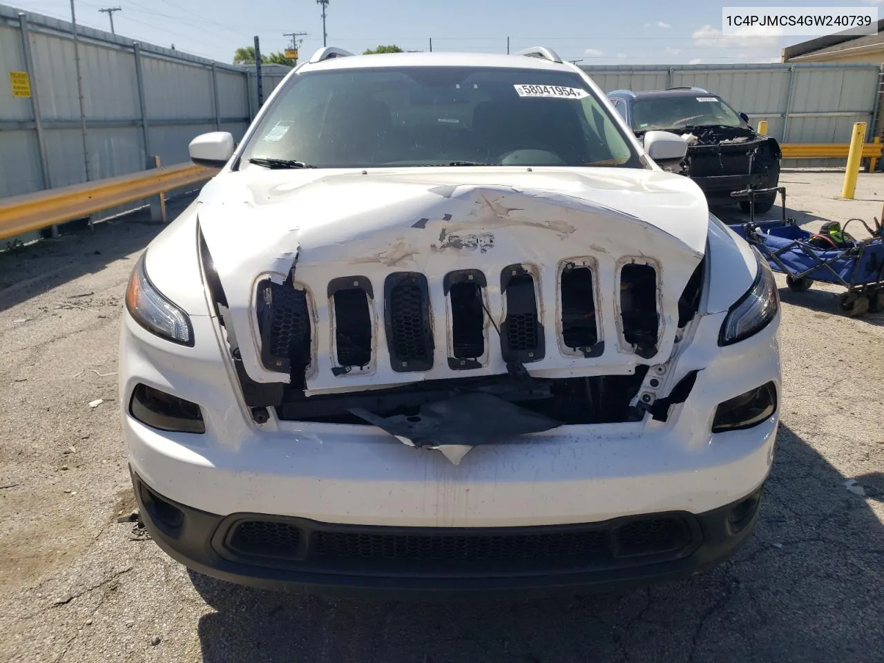 2016 Jeep Cherokee Latitude VIN: 1C4PJMCS4GW240739 Lot: 58041954