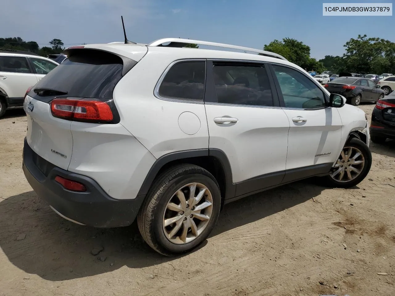 2016 Jeep Cherokee Limited VIN: 1C4PJMDB3GW337879 Lot: 58710514