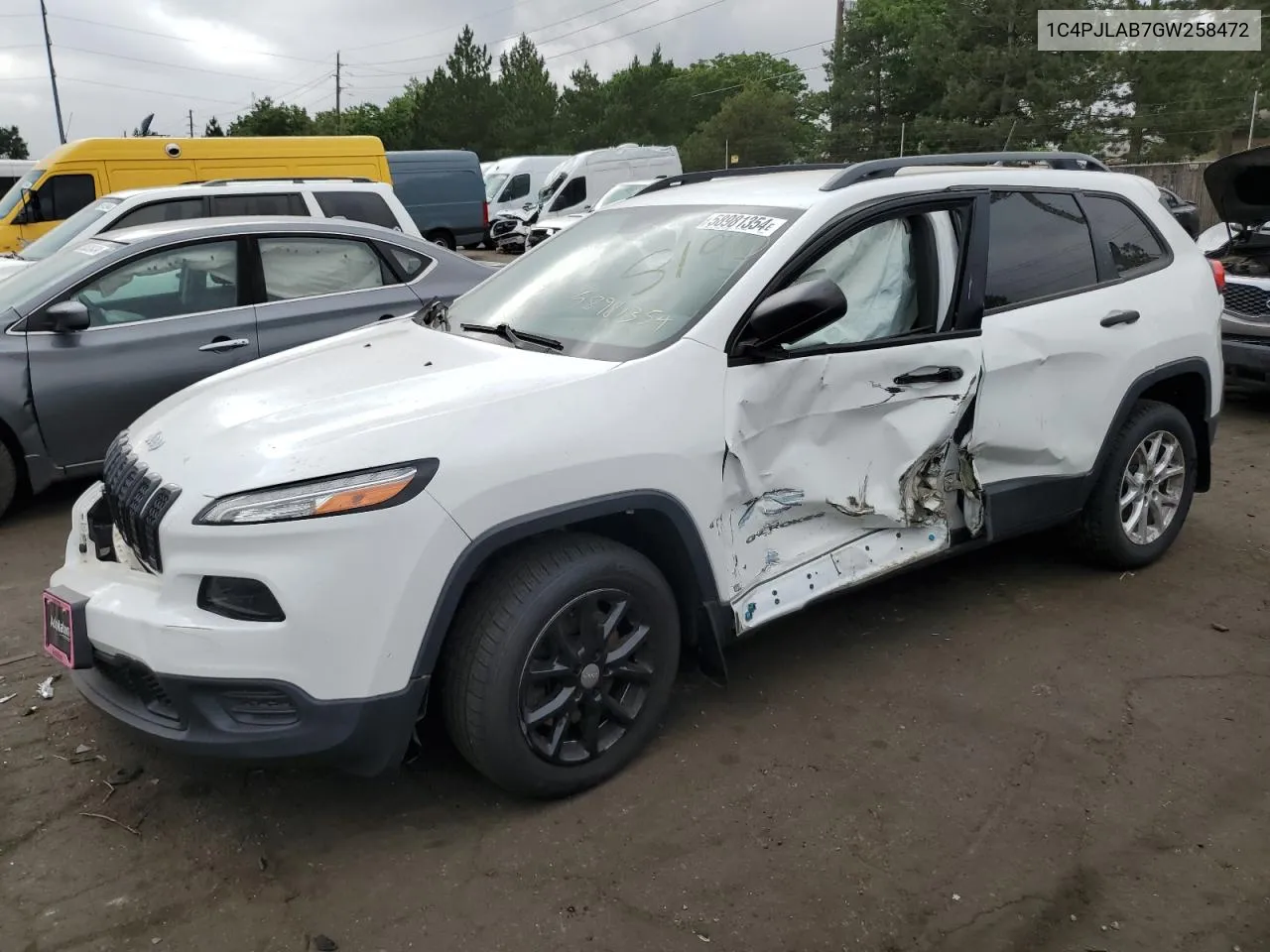 1C4PJLAB7GW258472 2016 Jeep Cherokee Sport