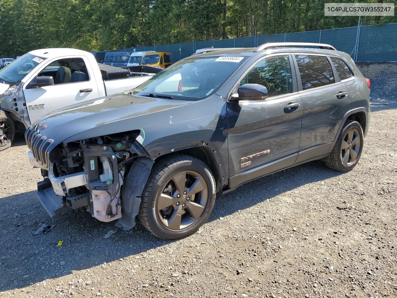 2016 Jeep Cherokee Latitude VIN: 1C4PJLCS7GW355247 Lot: 59858604