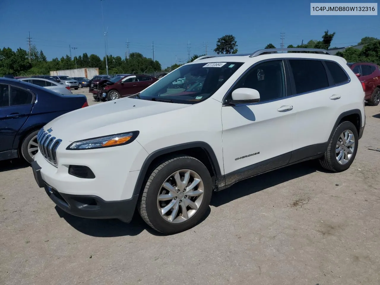 2016 Jeep Cherokee Limited VIN: 1C4PJMDB8GW132316 Lot: 60733684