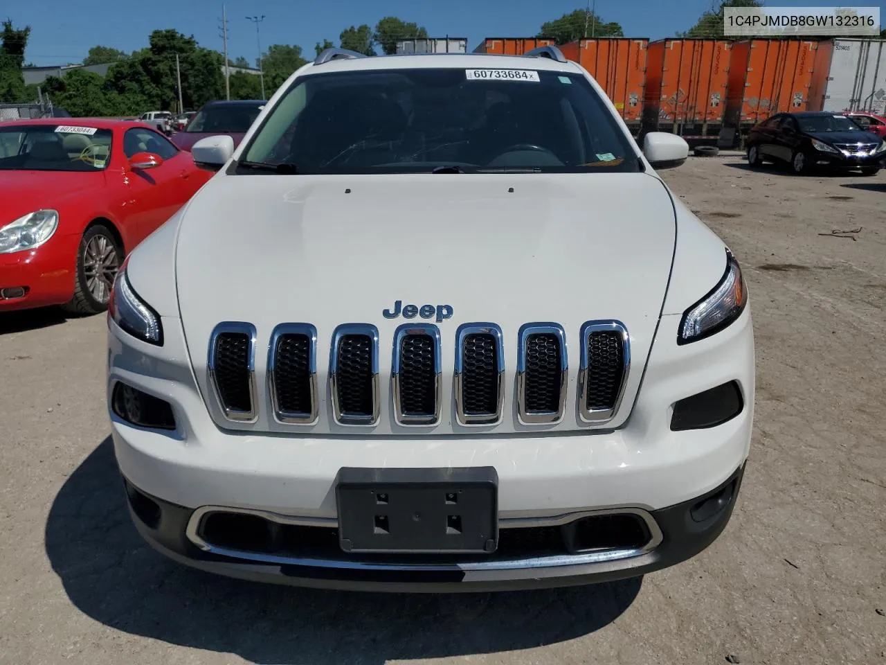 2016 Jeep Cherokee Limited VIN: 1C4PJMDB8GW132316 Lot: 60733684