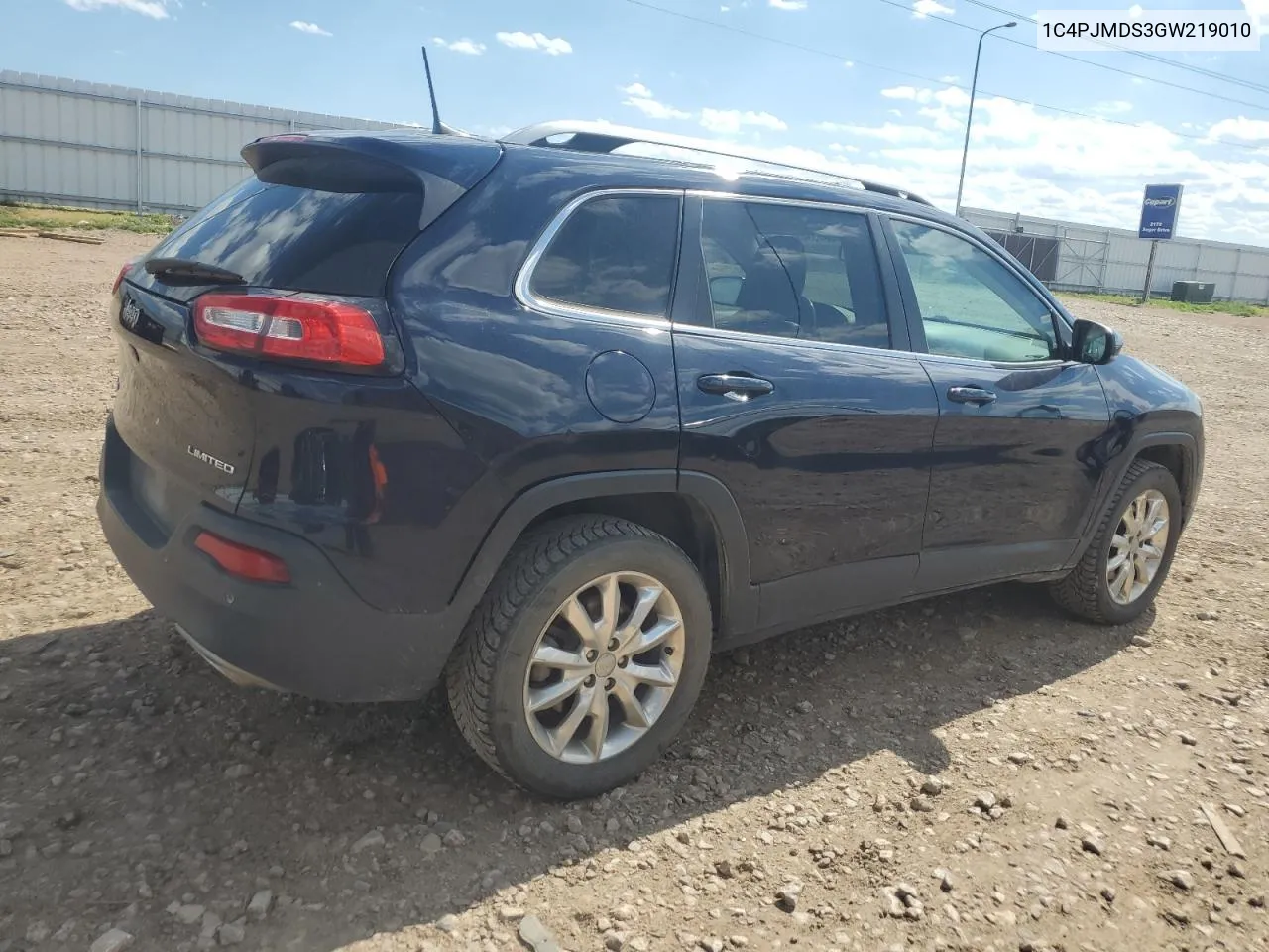 2016 Jeep Cherokee Limited VIN: 1C4PJMDS3GW219010 Lot: 61666594