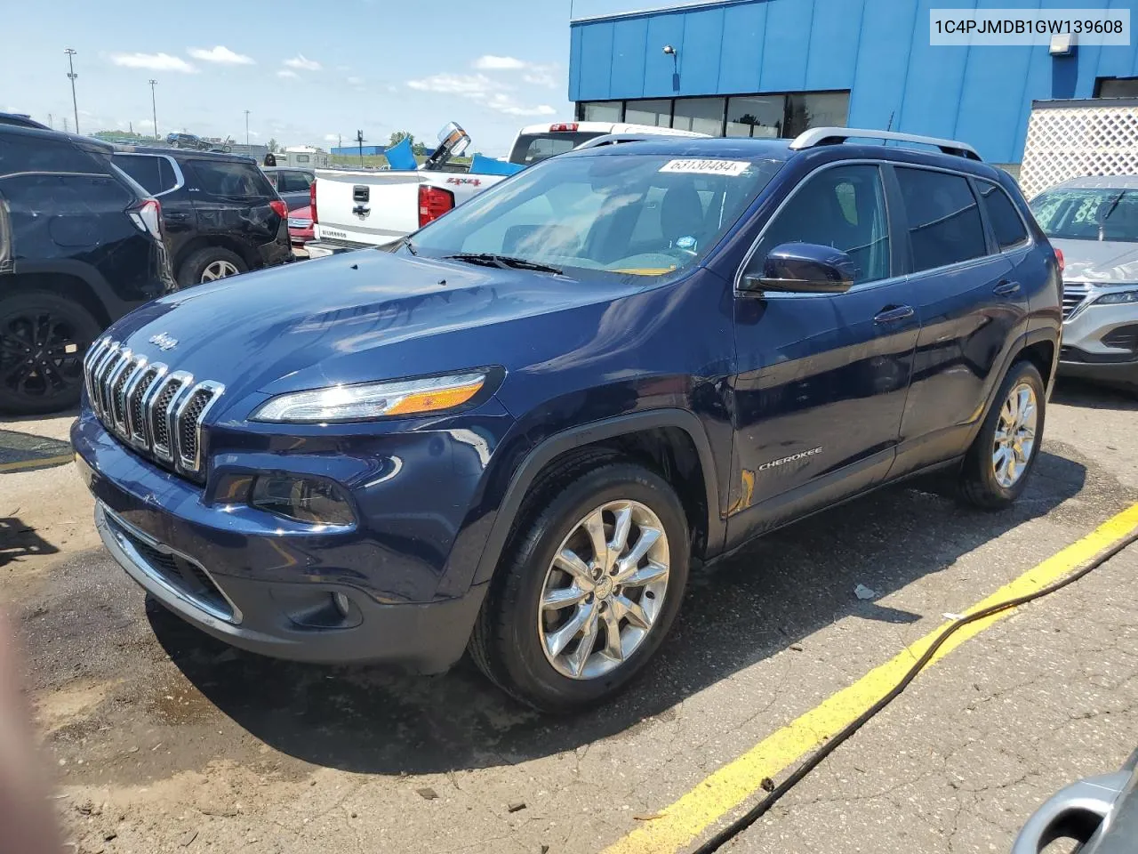 2016 Jeep Cherokee Limited VIN: 1C4PJMDB1GW139608 Lot: 63130484