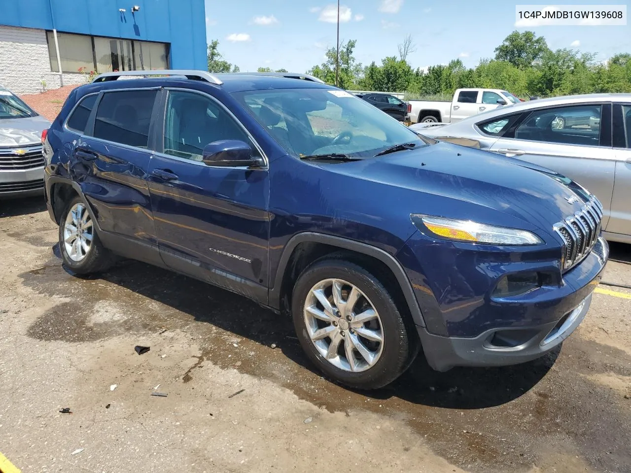 2016 Jeep Cherokee Limited VIN: 1C4PJMDB1GW139608 Lot: 63130484