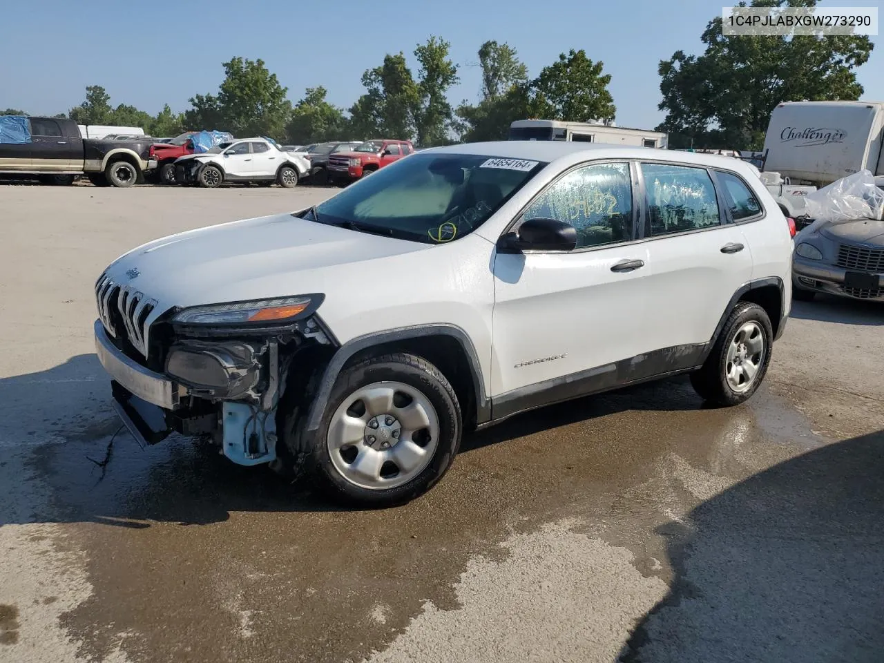 2016 Jeep Cherokee Sport VIN: 1C4PJLABXGW273290 Lot: 64654164