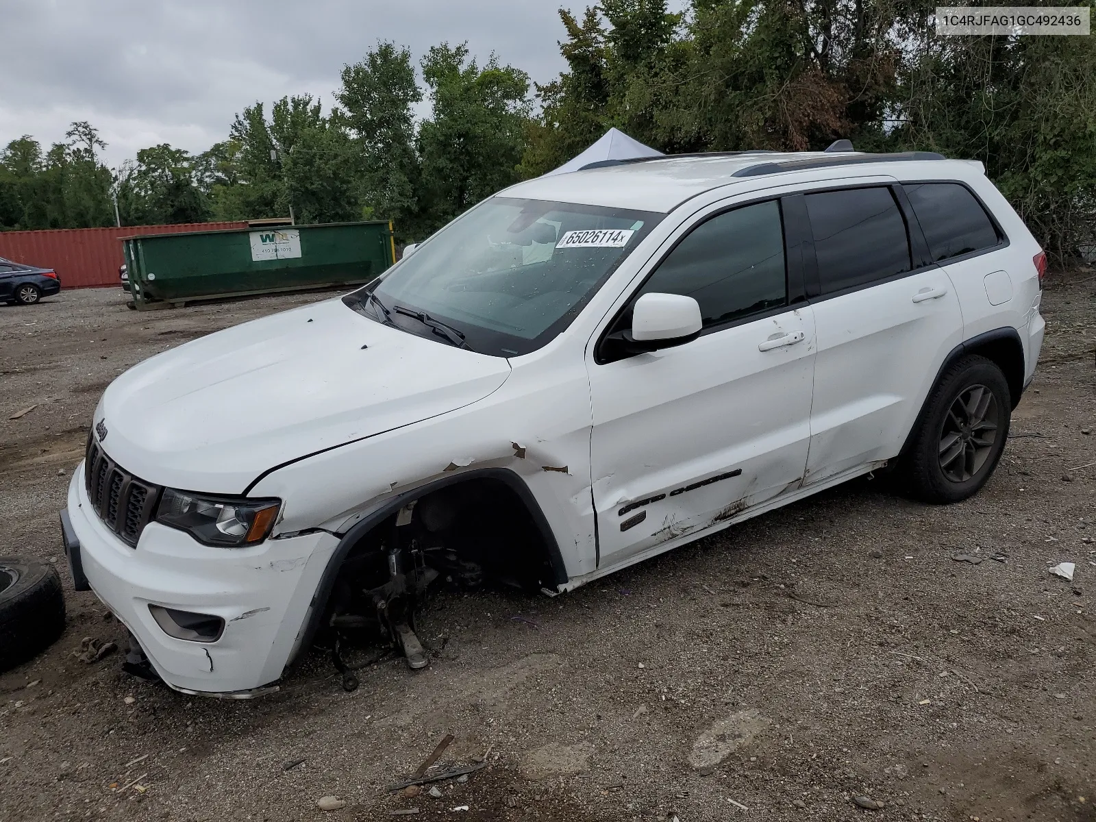 2016 Jeep Grand Cherokee Laredo VIN: 1C4RJFAG1GC492436 Lot: 65026114