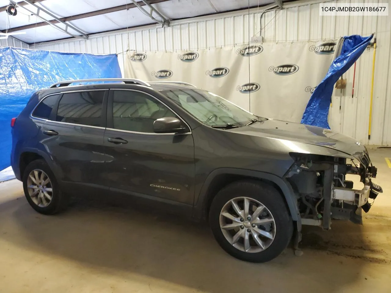 2016 Jeep Cherokee Limited VIN: 1C4PJMDB2GW186677 Lot: 66511014