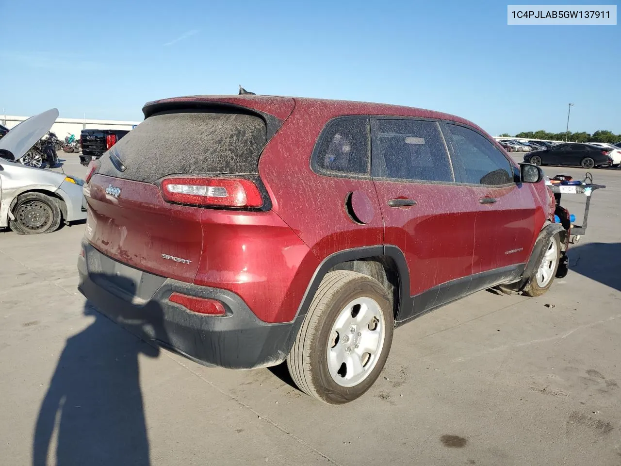 2016 Jeep Cherokee Sport VIN: 1C4PJLAB5GW137911 Lot: 67321714