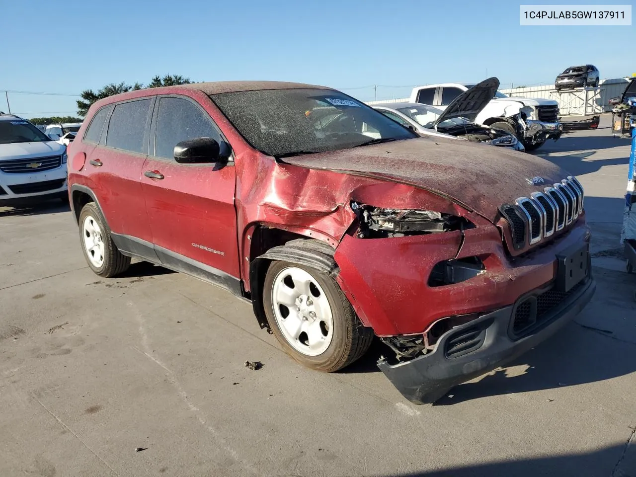 2016 Jeep Cherokee Sport VIN: 1C4PJLAB5GW137911 Lot: 67321714