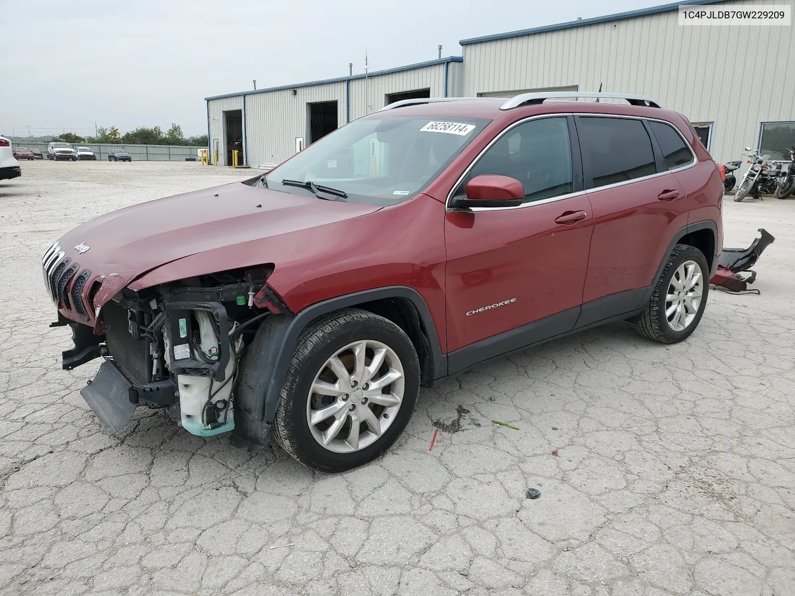 2016 Jeep Cherokee Limited VIN: 1C4PJLDB7GW229209 Lot: 68258114