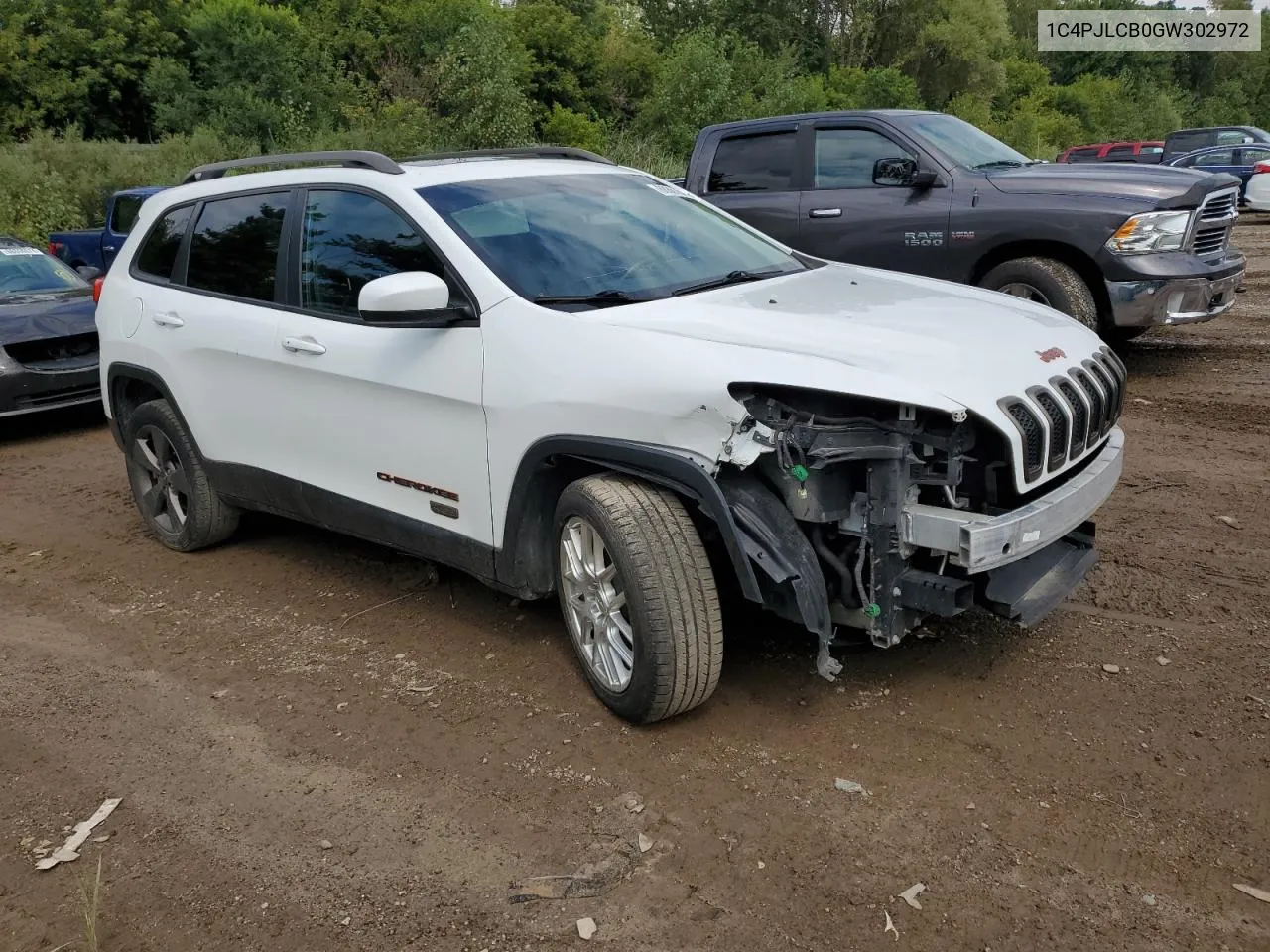 2016 Jeep Cherokee Latitude VIN: 1C4PJLCB0GW302972 Lot: 68867614