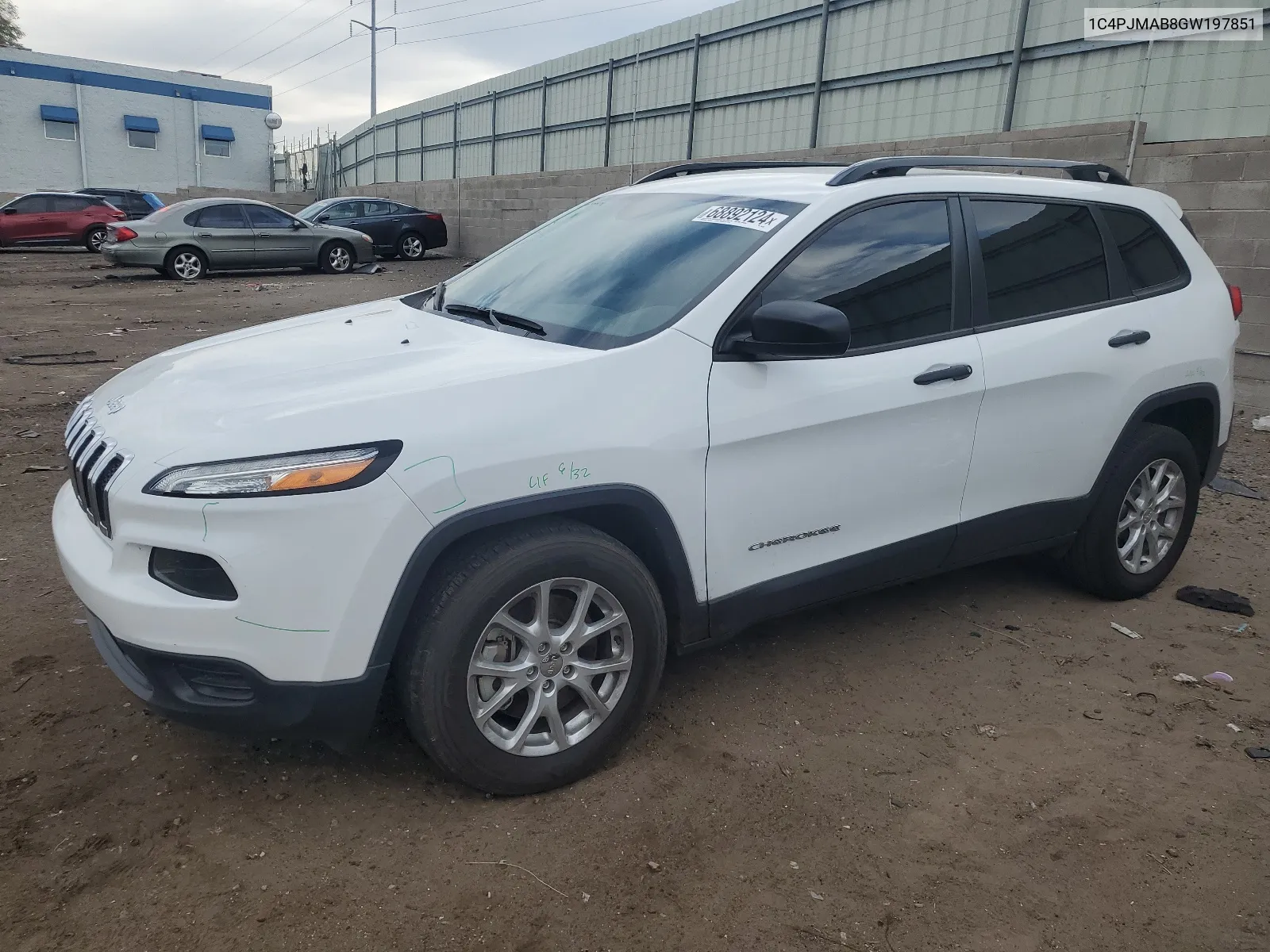 2016 Jeep Cherokee Sport VIN: 1C4PJMAB8GW197851 Lot: 68892124