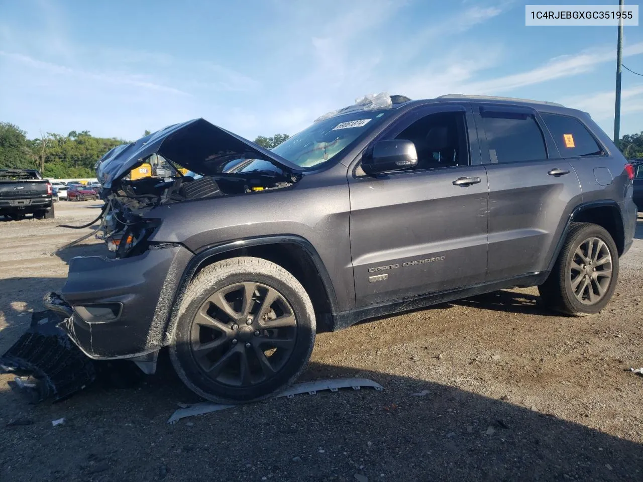 2016 Jeep Grand Cherokee Limited VIN: 1C4RJEBGXGC351955 Lot: 69061874