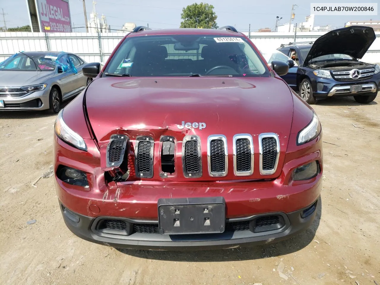 2016 Jeep Cherokee Sport VIN: 1C4PJLAB7GW200846 Lot: 69125014