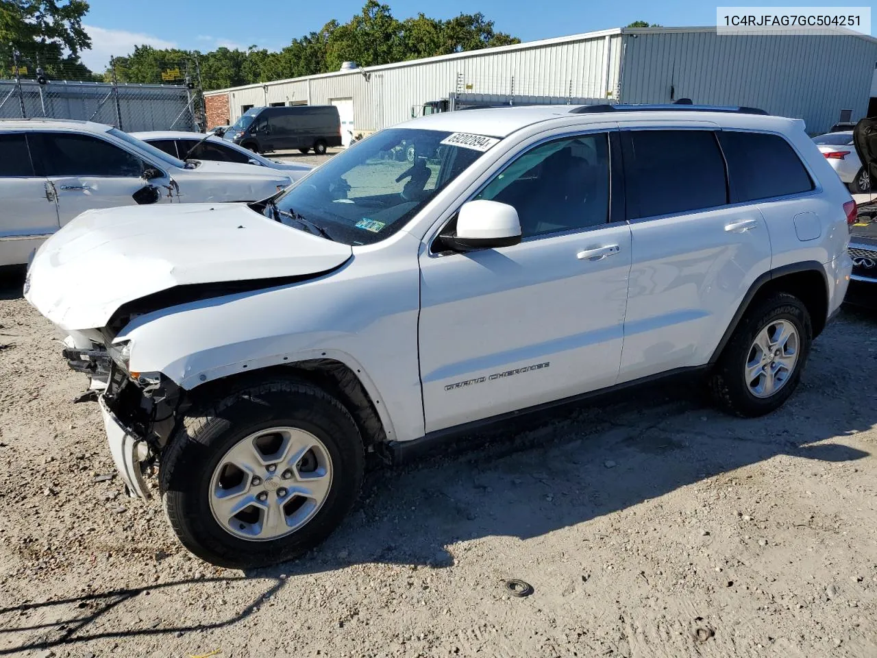 2016 Jeep Grand Cherokee Laredo VIN: 1C4RJFAG7GC504251 Lot: 69202894