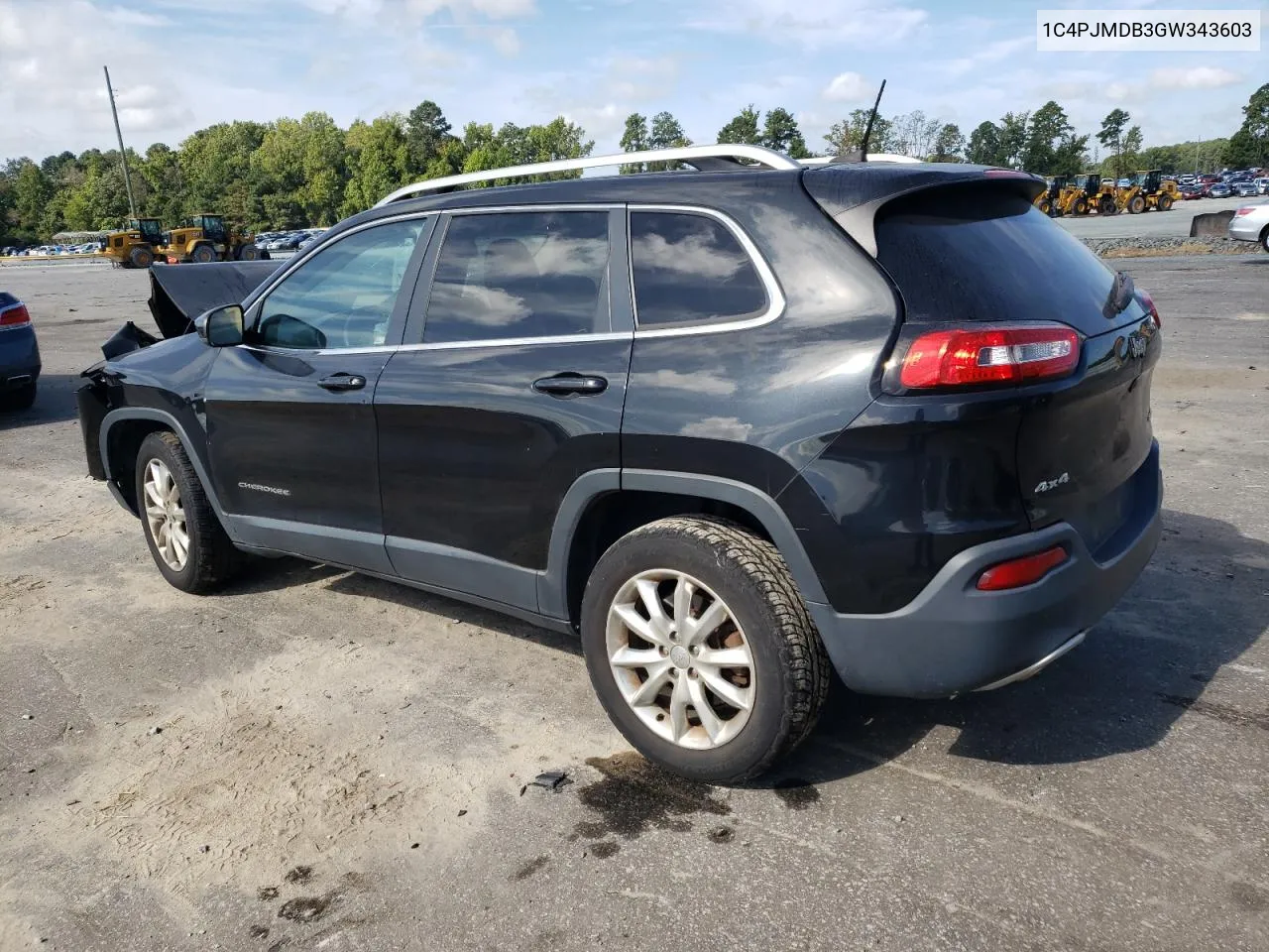 1C4PJMDB3GW343603 2016 Jeep Cherokee Limited