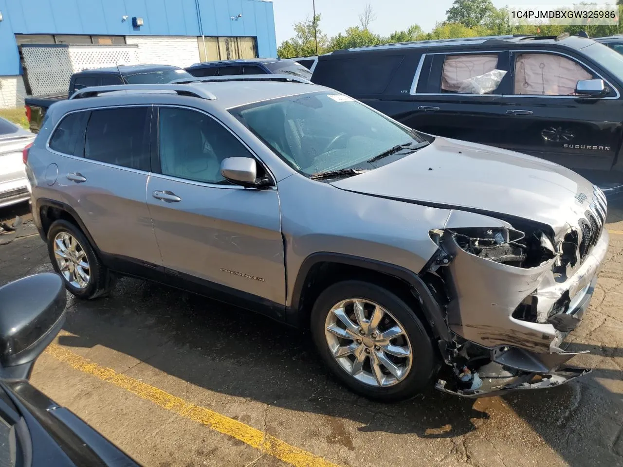 2016 Jeep Cherokee Limited VIN: 1C4PJMDBXGW325986 Lot: 70236004