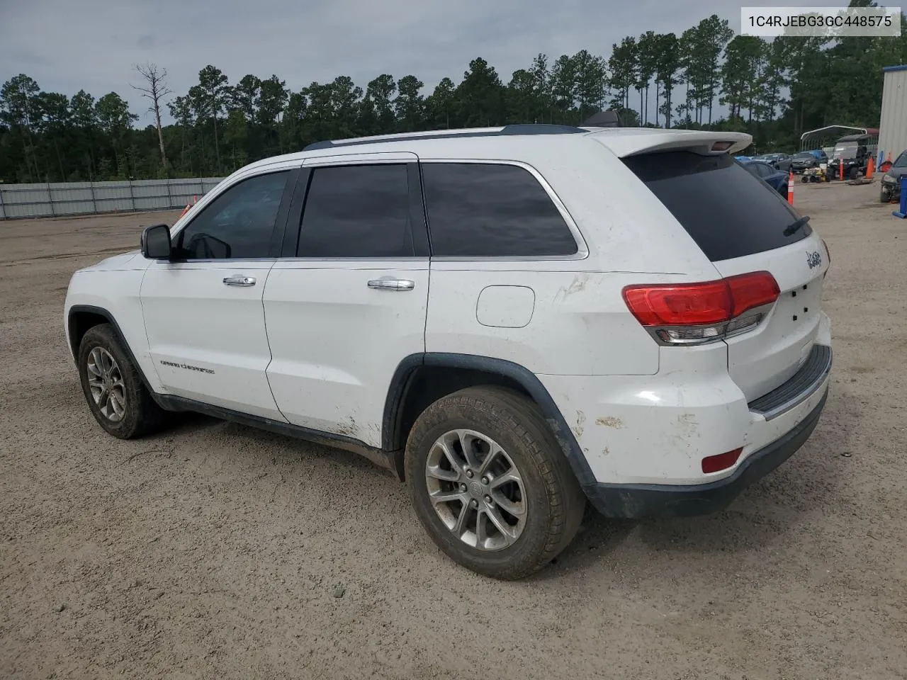 2016 Jeep Grand Cherokee Limited VIN: 1C4RJEBG3GC448575 Lot: 70254294