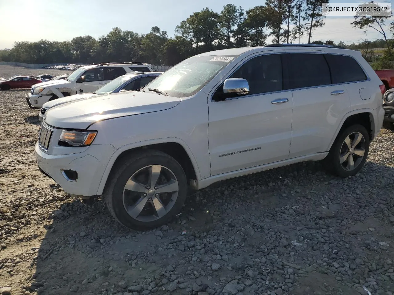 2016 Jeep Grand Cherokee Overland VIN: 1C4RJFCTXGC319542 Lot: 70371844