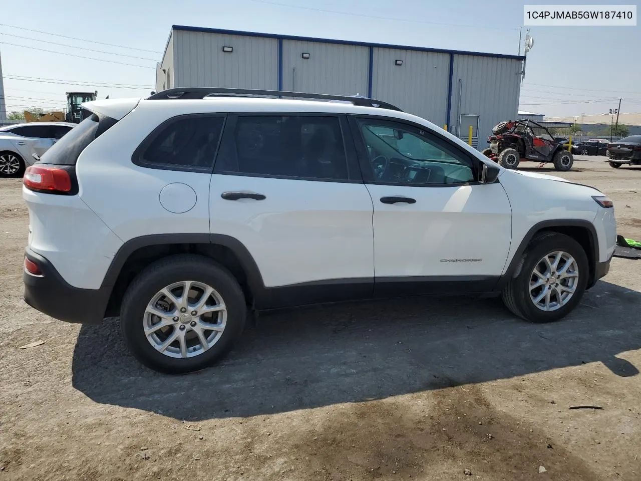 2016 Jeep Cherokee Sport VIN: 1C4PJMAB5GW187410 Lot: 70447054