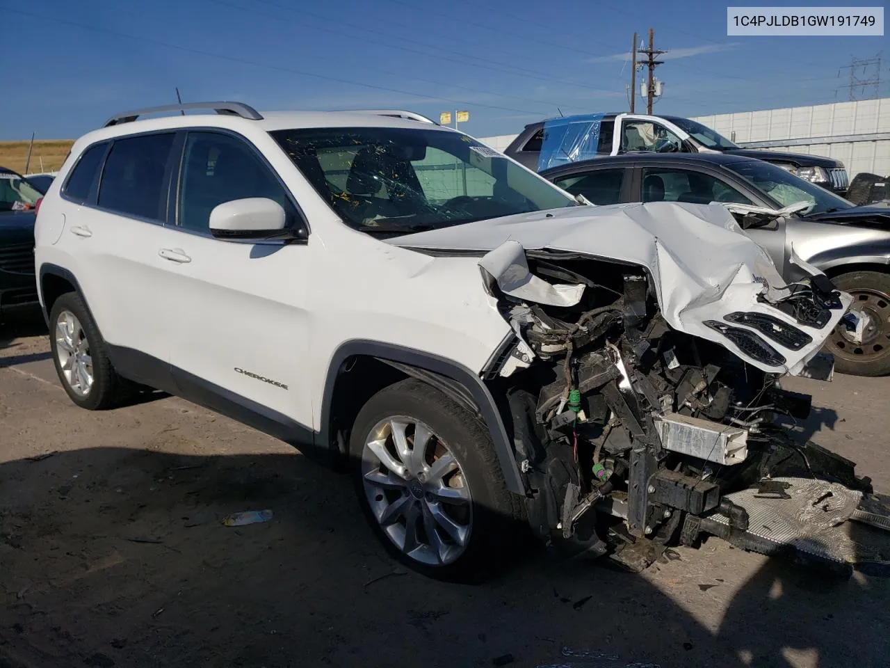 2016 Jeep Cherokee Limited VIN: 1C4PJLDB1GW191749 Lot: 70890994