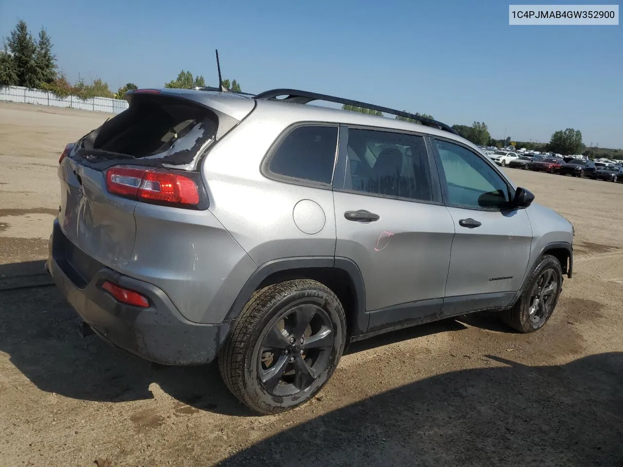 2016 Jeep Cherokee Sport VIN: 1C4PJMAB4GW352900 Lot: 71182554