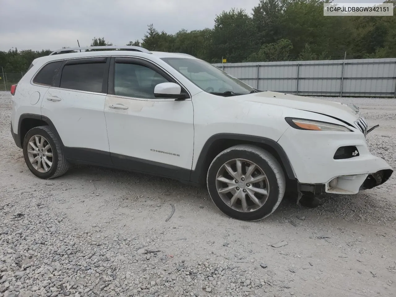 2016 Jeep Cherokee Limited VIN: 1C4PJLDB8GW342151 Lot: 71382194