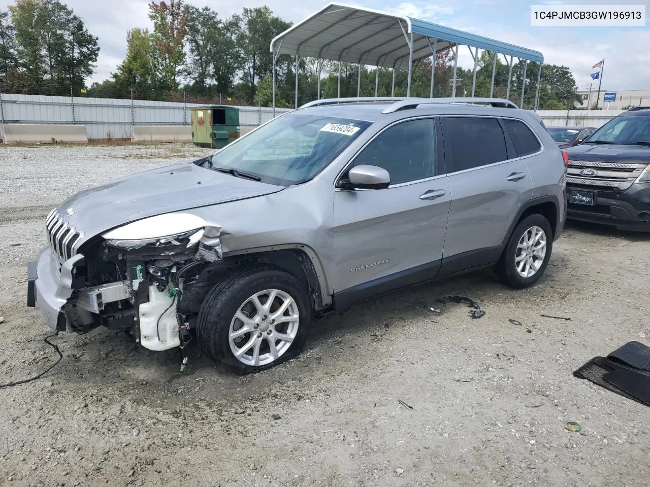 2016 Jeep Cherokee Latitude VIN: 1C4PJMCB3GW196913 Lot: 71659204