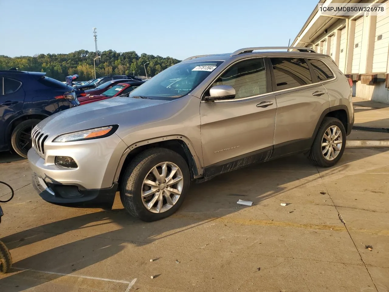 2016 Jeep Cherokee Limited VIN: 1C4PJMDB5GW326978 Lot: 71781394