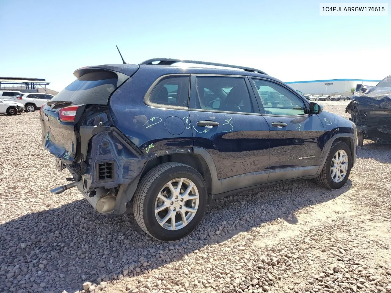 2016 Jeep Cherokee Sport VIN: 1C4PJLAB9GW176615 Lot: 71971264