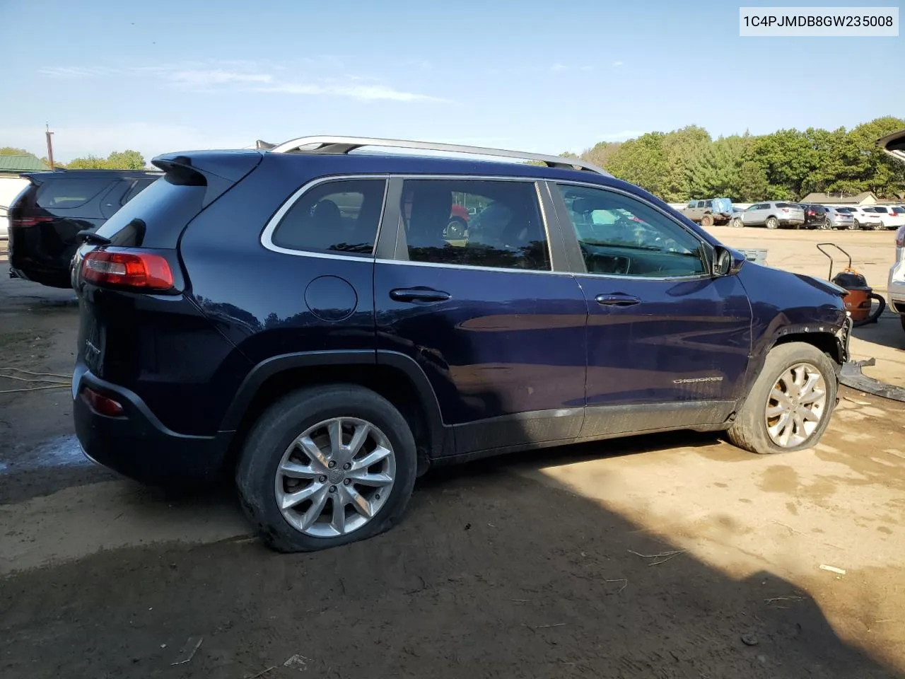 2016 Jeep Cherokee Limited VIN: 1C4PJMDB8GW235008 Lot: 72069834