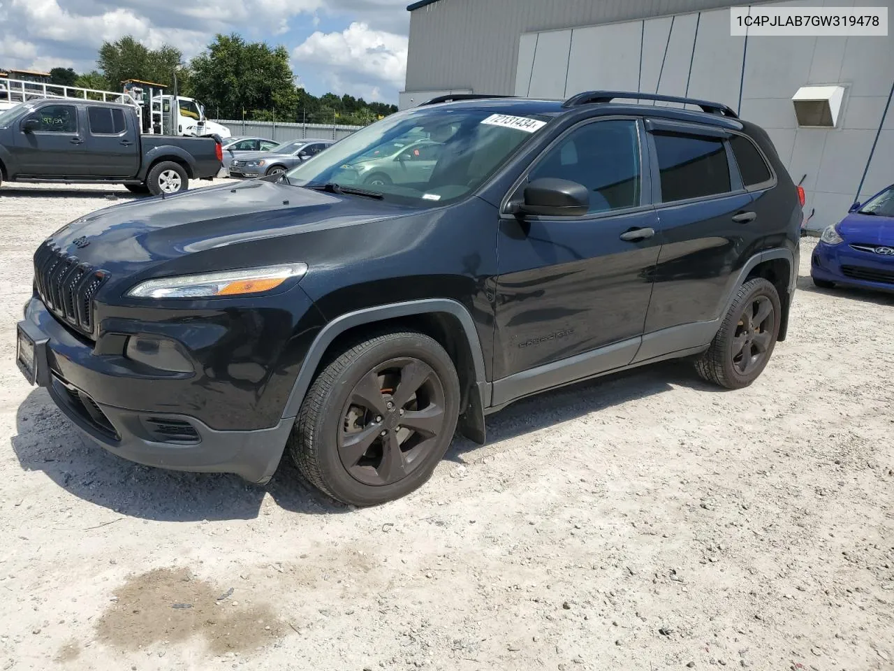 2016 Jeep Cherokee Sport VIN: 1C4PJLAB7GW319478 Lot: 72131434