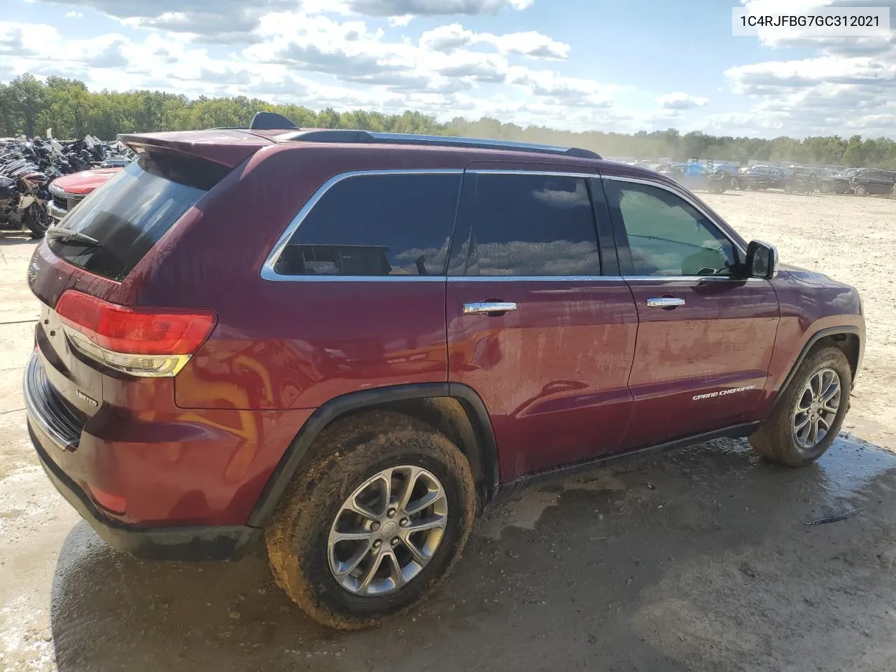 2016 Jeep Grand Cherokee Limited VIN: 1C4RJFBG7GC312021 Lot: 72406434