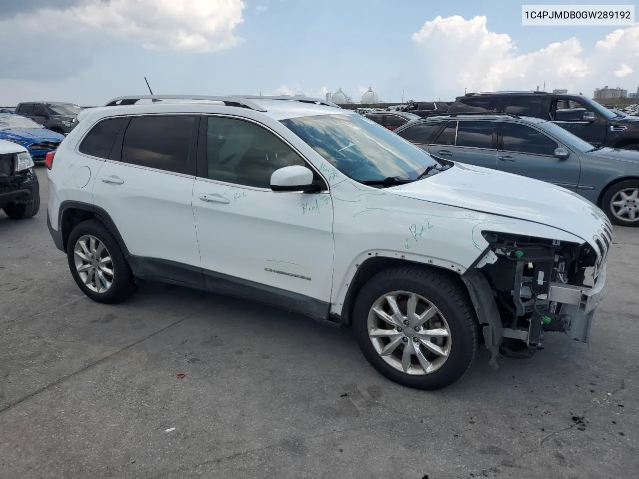 1C4PJMDB0GW289192 2016 Jeep Cherokee Limited