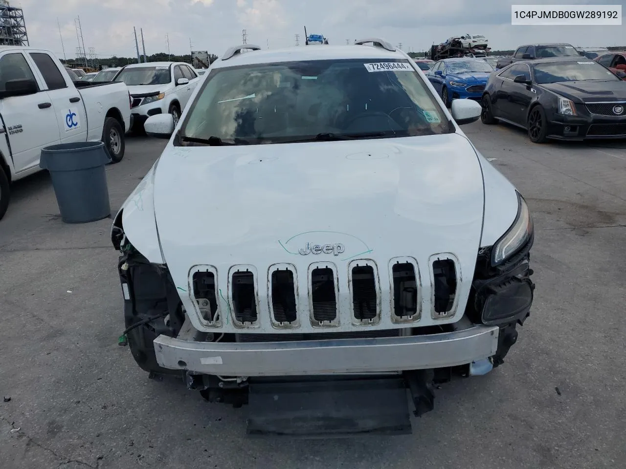 2016 Jeep Cherokee Limited VIN: 1C4PJMDB0GW289192 Lot: 72496444