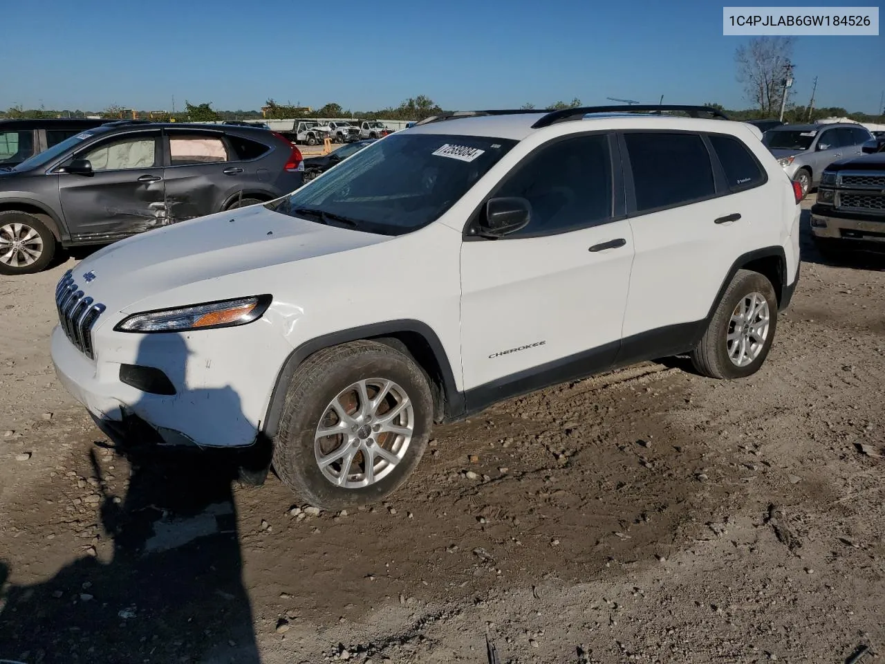 2016 Jeep Cherokee Sport VIN: 1C4PJLAB6GW184526 Lot: 72589084