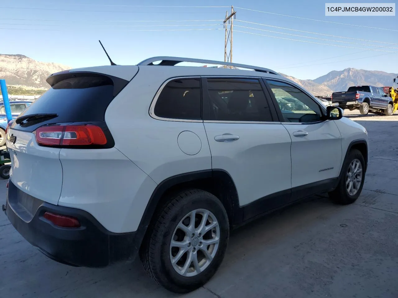 2016 Jeep Cherokee Latitude VIN: 1C4PJMCB4GW200032 Lot: 72639684