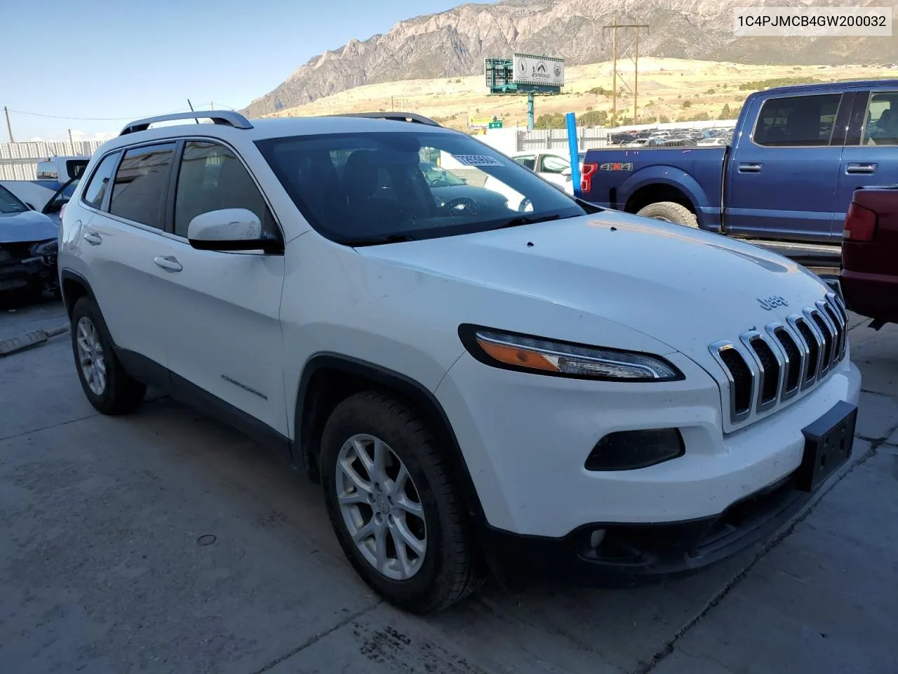 2016 Jeep Cherokee Latitude VIN: 1C4PJMCB4GW200032 Lot: 72639684