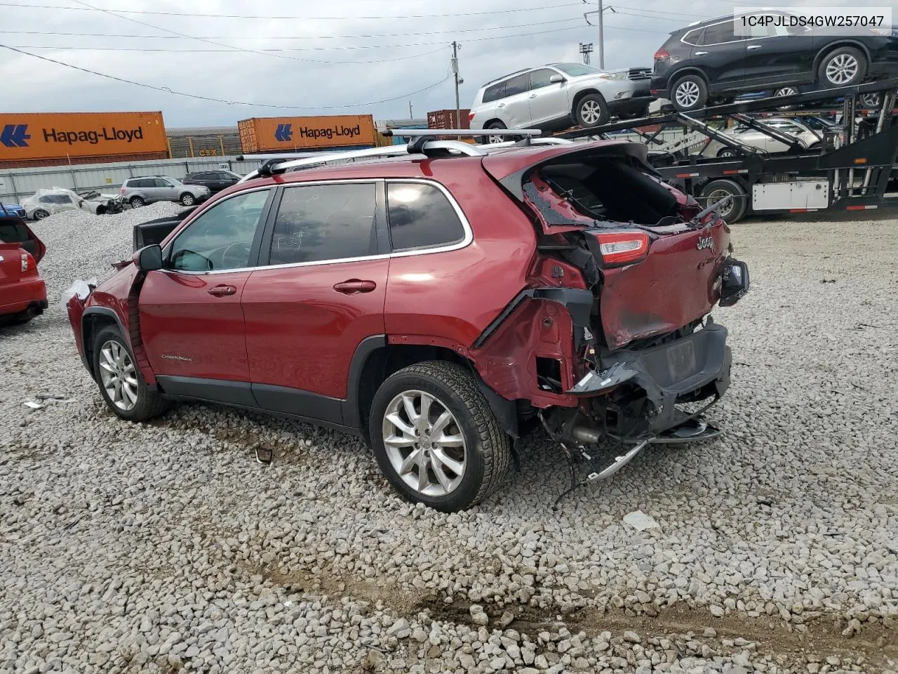 2016 Jeep Cherokee Limited VIN: 1C4PJLDS4GW257047 Lot: 72709384