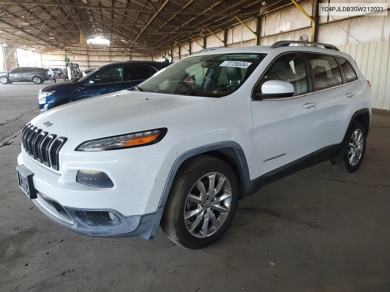 2016 Jeep Cherokee Limited VIN: 1C4PJLDB3GW212021 Lot: 72726534