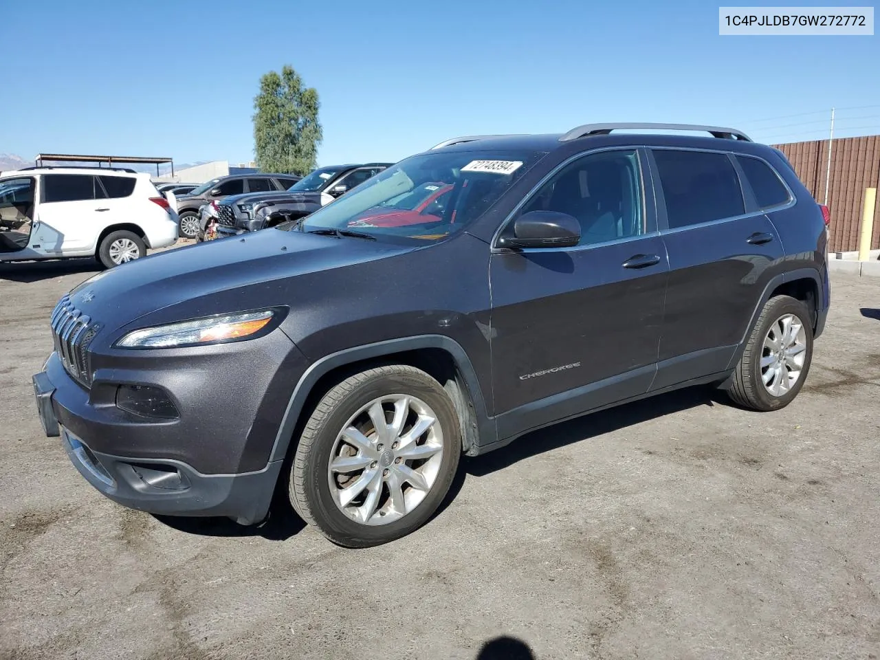 2016 Jeep Cherokee Limited VIN: 1C4PJLDB7GW272772 Lot: 72748394