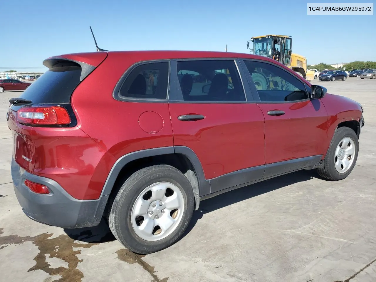 2016 Jeep Cherokee Sport VIN: 1C4PJMAB6GW295972 Lot: 72914034