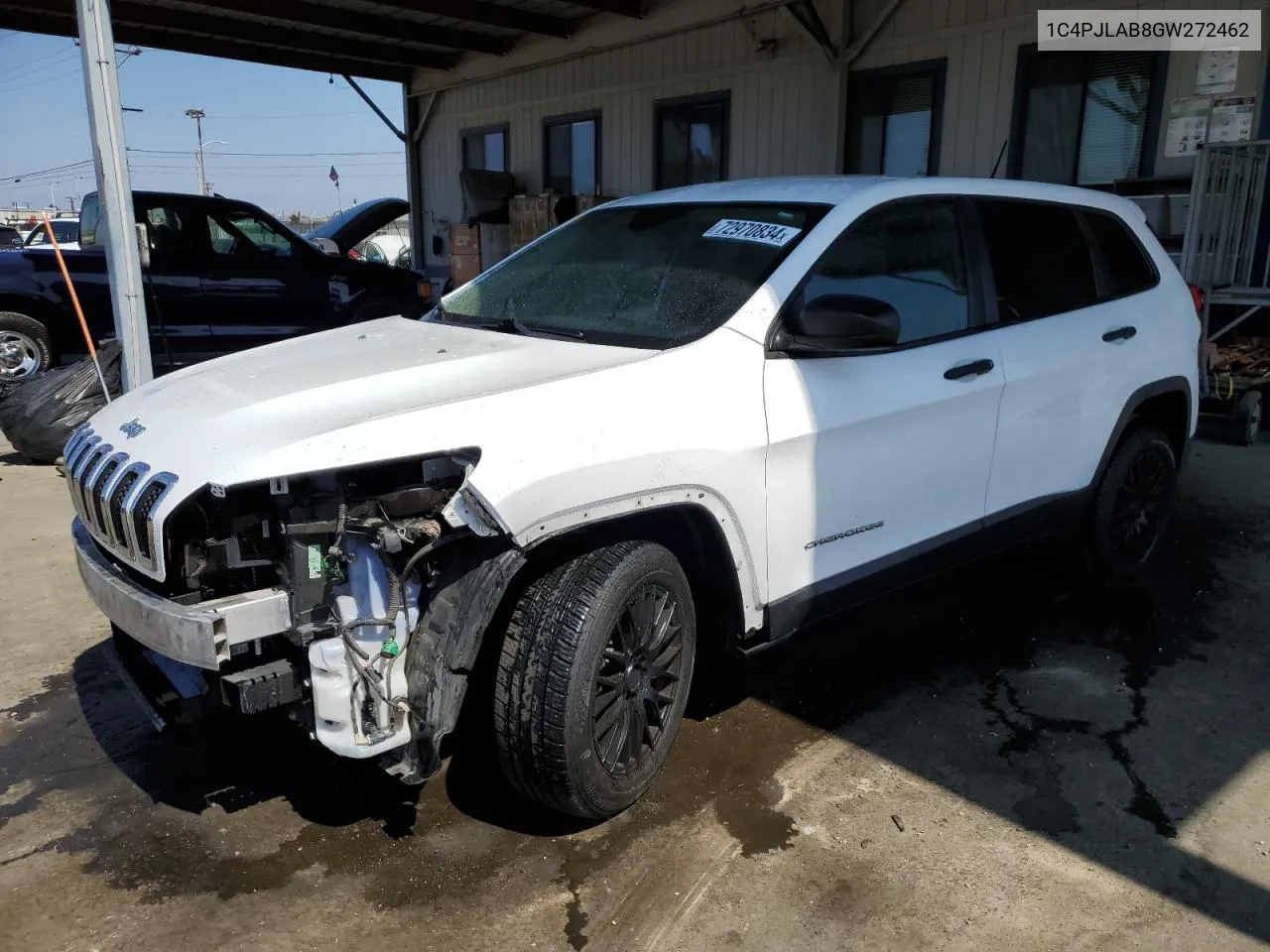 2016 Jeep Cherokee Sport VIN: 1C4PJLAB8GW272462 Lot: 72970834