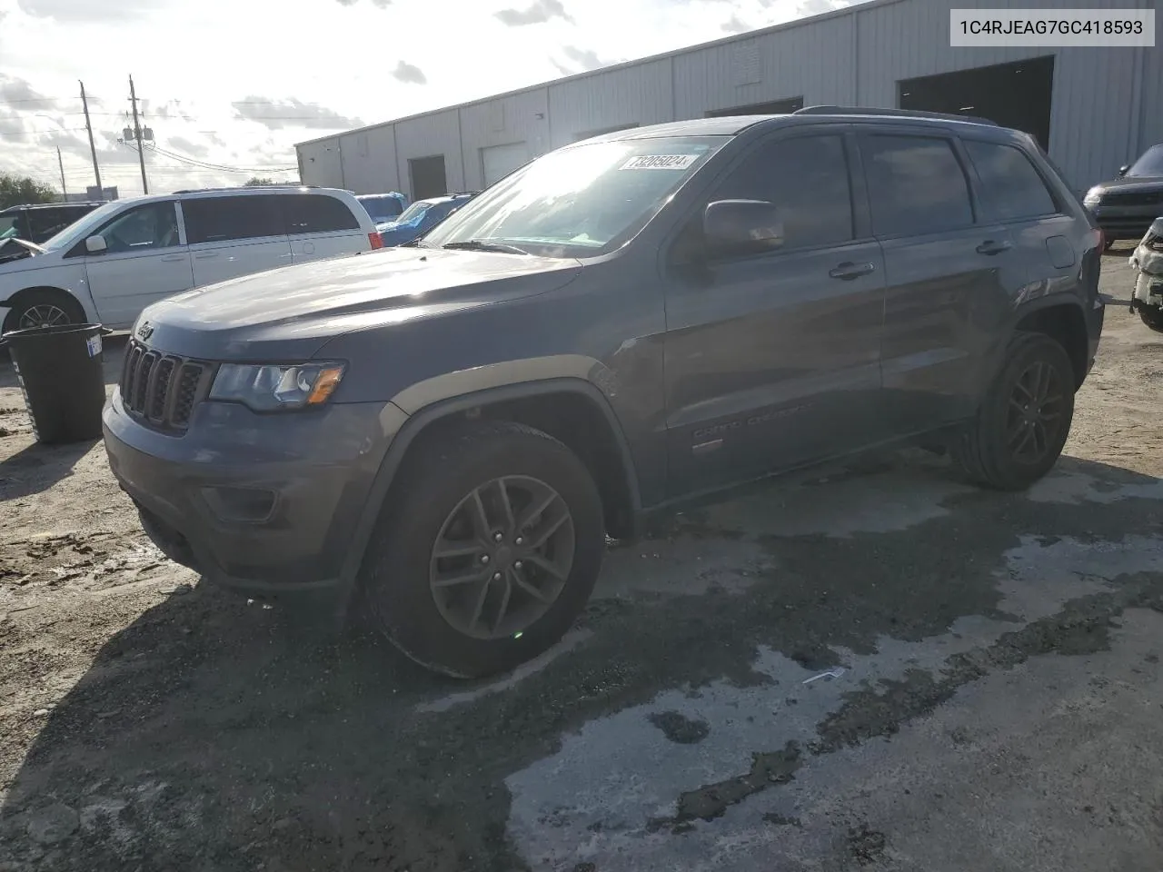 2016 Jeep Grand Cherokee Laredo VIN: 1C4RJEAG7GC418593 Lot: 73205024