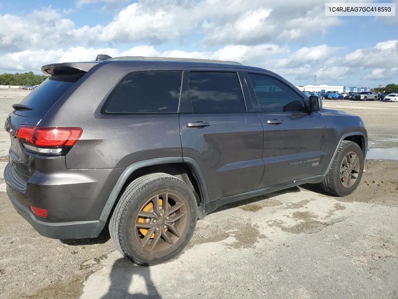 2016 Jeep Grand Cherokee Laredo VIN: 1C4RJEAG7GC418593 Lot: 73205024